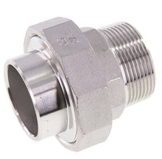 Gerader Verschraubungsstutzen R1 1/2'' Außengewinde x 48,3mm Schweißende Edelstahl konische Dichtung 16bar (224,8psi)