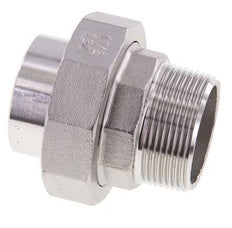 Gerader Verschraubungsstutzen R1 1/2'' Außengewinde x 48,3mm Schweißende Edelstahl konische Dichtung 16bar (224,8psi)