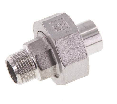 Gerader Verschraubungsstutzen R3/8'' Außengewinde x 17,2mm Schweißende Edelstahl konische Dichtung 16bar (224,8psi)