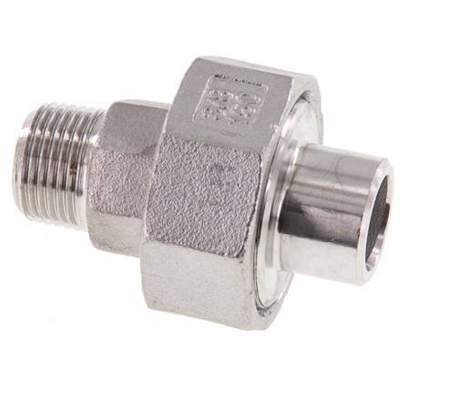 Gerader Verschraubungsstutzen R3/8'' Außengewinde x 17,2mm Schweißende Edelstahl konische Dichtung 16bar (224,8psi)
