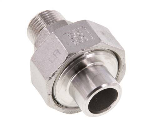 Gerader Verschraubungsstutzen R3/8'' Außengewinde x 17,2mm Schweißende Edelstahl konische Dichtung 16bar (224,8psi)