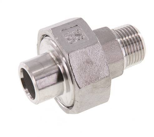 Gerader Verschraubungsstutzen R3/8'' Außengewinde x 17,2mm Schweißende Edelstahl konische Dichtung 16bar (224,8psi)