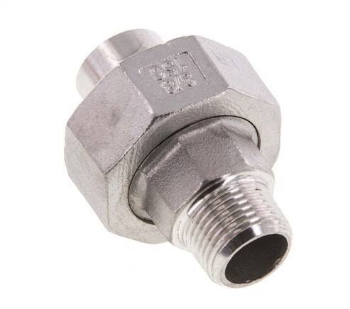 Gerader Verschraubungsstutzen R3/8'' Außengewinde x 17,2mm Schweißende Edelstahl konische Dichtung 16bar (224,8psi)