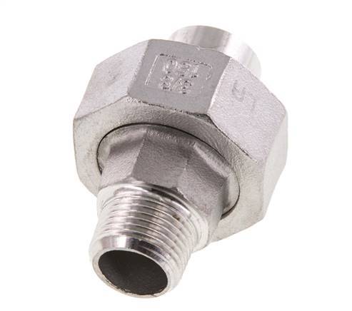 Gerader Verschraubungsstutzen R3/8'' Außengewinde x 17,2mm Schweißende Edelstahl konische Dichtung 16bar (224,8psi)