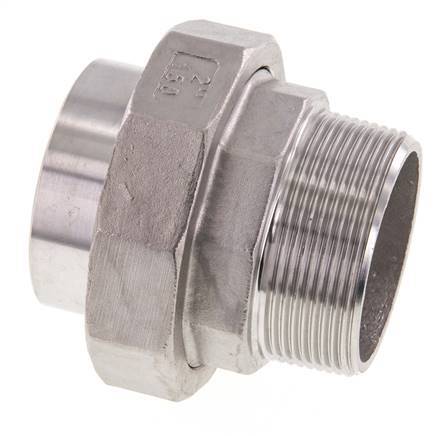 Gerader Verschraubungsstutzen R2'' Außengewinde x 60,3mm Schweißende Edelstahl Konische Dichtung 16bar (224,8psi)