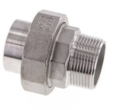 Gerader Verschraubungsstutzen R1 1/4'' Außengewinde x 42,4mm Schweißende Edelstahl Konische Dichtung 16bar (224,8psi)