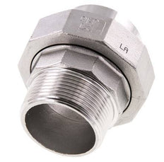 Gerader Verschraubungsstutzen R1 1/2'' Außengewinde x 48,3mm Schweißende Edelstahl Flachdichtung PTFE 16bar (224,8psi)