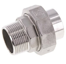 Gerader Verschraubungsstutzen R1 1/4'' Außengewinde x 42,4mm Schweißende Edelstahl Flachdichtung PTFE 16bar (224,8psi)