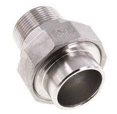 Gerader Verschraubungsstutzen R1 1/4'' Außengewinde x 42,4mm Schweißende Edelstahl Flachdichtung PTFE 16bar (224,8psi)