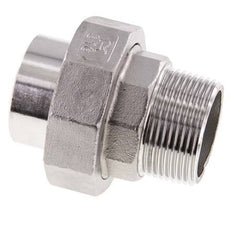 Gerader Verschraubungsstutzen R1 1/4'' Außengewinde x 42,4mm Schweißende Edelstahl Flachdichtung PTFE 16bar (224,8psi)
