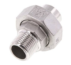 Gerader Verschraubungsstutzen R1/2'' Außengewinde x 21,3mm Schweißende Edelstahl Flachdichtung PTFE 16bar (224,8psi)