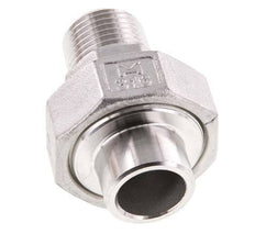 Gerader Verschraubungsstutzen R1/2'' Außengewinde x 21,3mm Schweißende Edelstahl Flachdichtung PTFE 16bar (224,8psi)