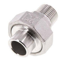 Gerader Verschraubungsstutzen R1/2'' Außengewinde x 21,3mm Schweißende Edelstahl Flachdichtung PTFE 16bar (224,8psi)