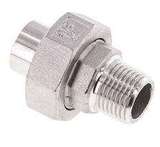 Gerader Verschraubungsstutzen R1/2'' Außengewinde x 21,3mm Schweißende Edelstahl Flachdichtung PTFE 16bar (224,8psi)