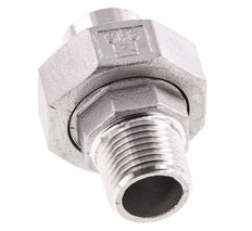Gerader Verschraubungsstutzen R1/2'' Außengewinde x 21,3mm Schweißende Edelstahl Flachdichtung PTFE 16bar (224,8psi)