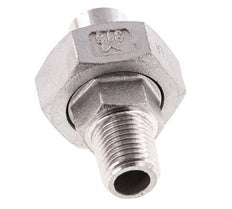 Gerader Verschraubungsanschluss R1/4'' Außengewinde x 13,5 mm Schweißende Edelstahl Flachdichtung PTFE 16 bar (224,8 psi)