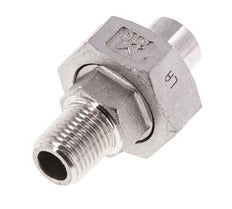 Gerader Verschraubungsanschluss R1/4'' Außengewinde x 13,5 mm Schweißende Edelstahl Flachdichtung PTFE 16 bar (224,8 psi)
