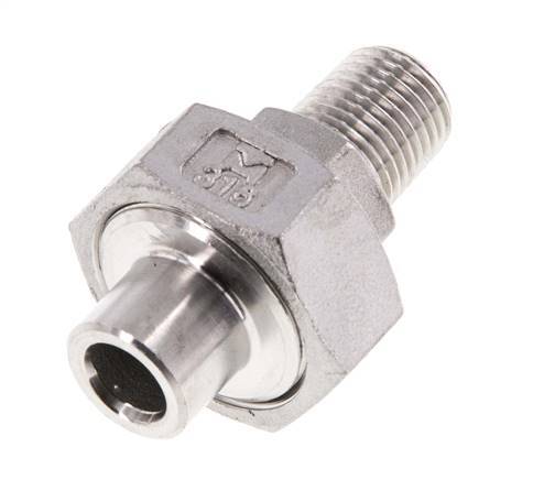 Gerader Verschraubungsanschluss R1/4'' Außengewinde x 13,5 mm Schweißende Edelstahl Flachdichtung PTFE 16 bar (224,8 psi)