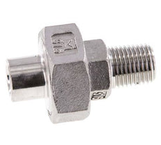 Gerader Verschraubungsanschluss R1/4'' Außengewinde x 13,5 mm Schweißende Edelstahl Flachdichtung PTFE 16 bar (224,8 psi)