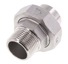Gerader Verschraubungsstutzen R1'' Außengewinde x 33,7mm Schweißende Edelstahl Flachdichtung PTFE 16bar (224,8psi)