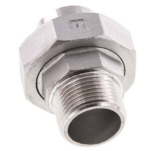 Gerader Verschraubungsstutzen R1'' Außengewinde x 33,7mm Schweißende Edelstahl Flachdichtung PTFE 16bar (224,8psi)