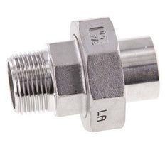 Gerader Verschraubungsstutzen R3/4'' Außengewinde x 26,9mm Schweißende Edelstahl Flachdichtung PTFE 16bar (224.8psi)