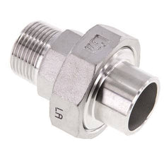 Gerader Verschraubungsstutzen R3/4'' Außengewinde x 26,9mm Schweißende Edelstahl Flachdichtung PTFE 16bar (224.8psi)