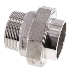 Gerader Verschraubungsstutzen R2'' Außengewinde x 60,3mm Schweißende Edelstahl Flachdichtung PTFE 16bar (224,8psi)