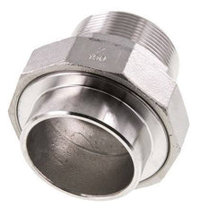 Gerader Verschraubungsstutzen R2'' Außengewinde x 60,3mm Schweißende Edelstahl Flachdichtung PTFE 16bar (224,8psi)
