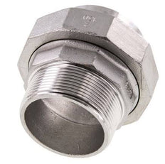 Gerader Verschraubungsstutzen R2'' Außengewinde x 60,3mm Schweißende Edelstahl Flachdichtung PTFE 16bar (224,8psi)