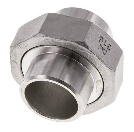 Gerader Verschraubungsstutzen 33,7mm Schweißende Edelstahl Konische Dichtung 16bar (224,8psi)