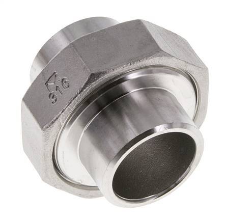 Gerader Verschraubungsstutzen 33,7mm Schweißende Edelstahl Konische Dichtung 16bar (224,8psi)