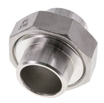 Gerader Verschraubungsstutzen 33,7mm Schweißende Edelstahl Konische Dichtung 16bar (224,8psi)