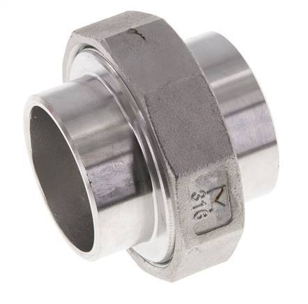 Gerader Verschraubungsstutzen 48,3mm Schweißende Edelstahl Konische Dichtung 16bar (224,8psi)