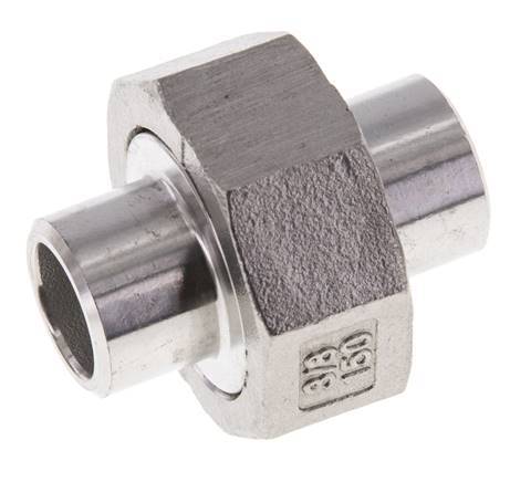 Gerader Verschraubungsstutzen 17,2mm Schweißende Edelstahl Flachdichtung PTFE 16bar (224.8psi)