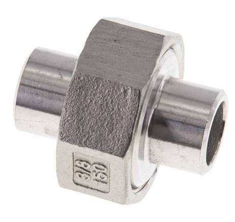 Gerader Verschraubungsstutzen 17,2mm Schweißende Edelstahl Flachdichtung PTFE 16bar (224.8psi)