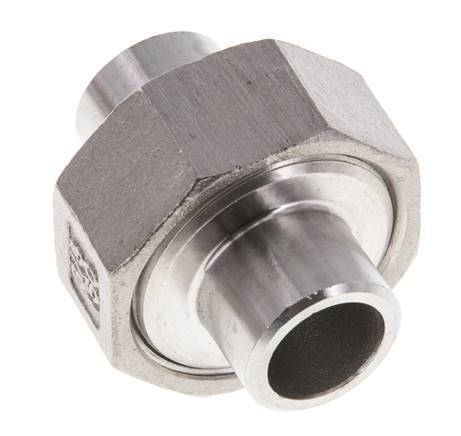 Gerader Verschraubungsstutzen 17,2mm Schweißende Edelstahl Flachdichtung PTFE 16bar (224.8psi)
