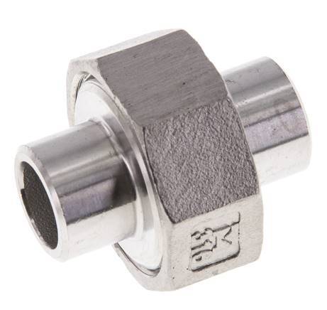 Gerader Verschraubungsstutzen 17,2mm Schweißende Edelstahl Flachdichtung PTFE 16bar (224.8psi)