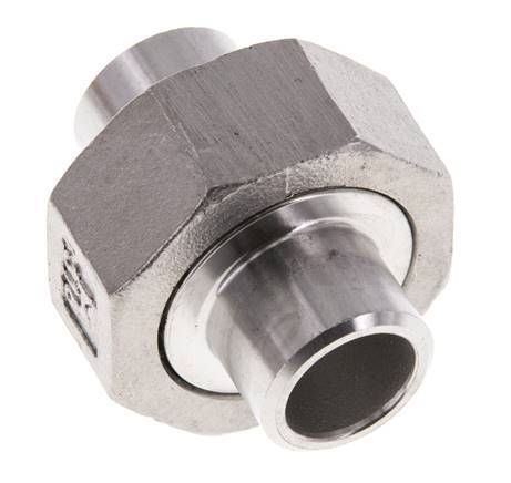 Gerader Verschraubungsstutzen 17,2mm Schweißende Edelstahl Flachdichtung PTFE 16bar (224.8psi)