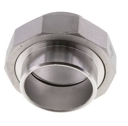 Gerader Verschraubungsstutzen 60,3mm Schweißende Edelstahl Flachdichtung PTFE 16bar (224.8psi)