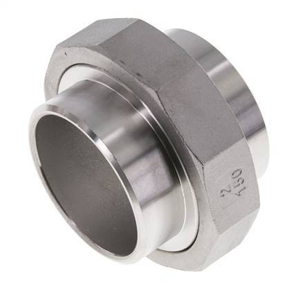 Gerader Verschraubungsstutzen 60,3mm Schweißende Edelstahl Flachdichtung PTFE 16bar (224.8psi)