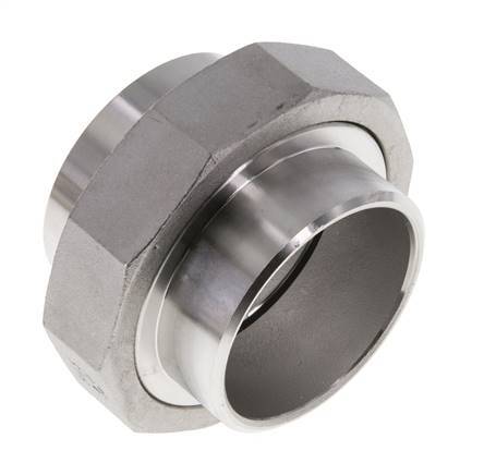 Gerader Verschraubungsstutzen 60,3mm Schweißende Edelstahl Flachdichtung PTFE 16bar (224.8psi)