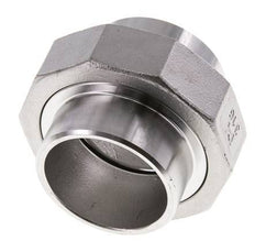 Gerader Verschraubungsstutzen 48,3mm Schweißende Edelstahl Flachdichtung PTFE 16bar (224.8psi)