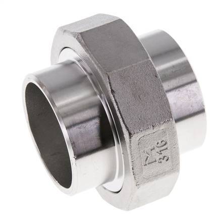 Gerader Verschraubungsstutzen 48,3mm Schweißende Edelstahl Flachdichtung PTFE 16bar (224.8psi)