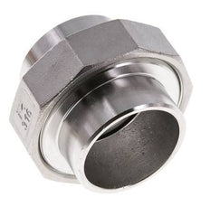 Gerader Verschraubungsstutzen 48,3mm Schweißende Edelstahl Flachdichtung PTFE 16bar (224.8psi)