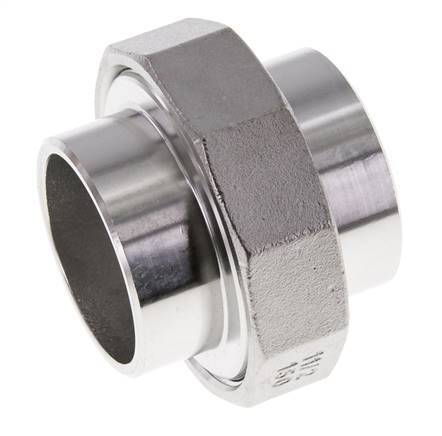 Gerader Verschraubungsstutzen 48,3mm Schweißende Edelstahl Flachdichtung PTFE 16bar (224.8psi)