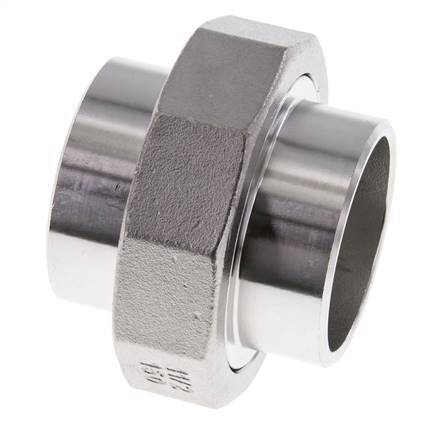 Gerader Verschraubungsstutzen 48,3mm Schweißende Edelstahl Flachdichtung PTFE 16bar (224.8psi)
