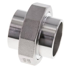 Gerader Verschraubungsstutzen 48,3mm Schweißende Edelstahl Flachdichtung PTFE 16bar (224.8psi)