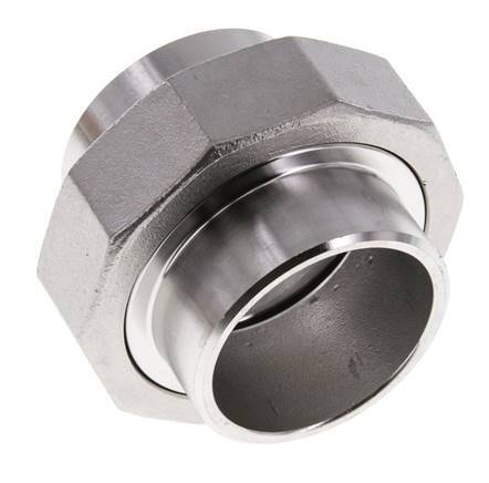 Gerader Verschraubungsstutzen 48,3mm Schweißende Edelstahl Flachdichtung PTFE 16bar (224.8psi)