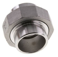 Gerader Verschraubungsstutzen 42,4mm Schweißende Edelstahl Flachdichtung PTFE 16bar (224.8psi)